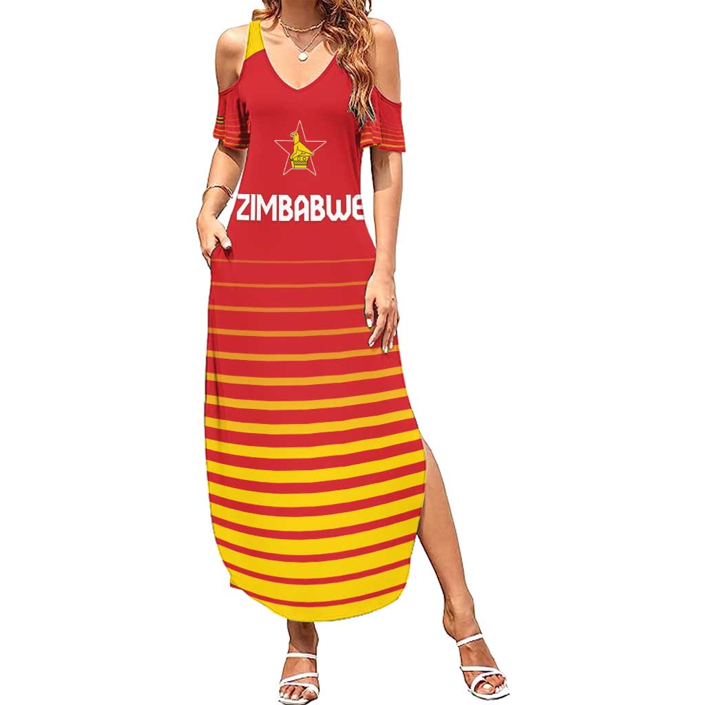 Custom Zimbabwe Cricket Summer Maxi Dress Go Chevrons Go - Wonder Print Shop