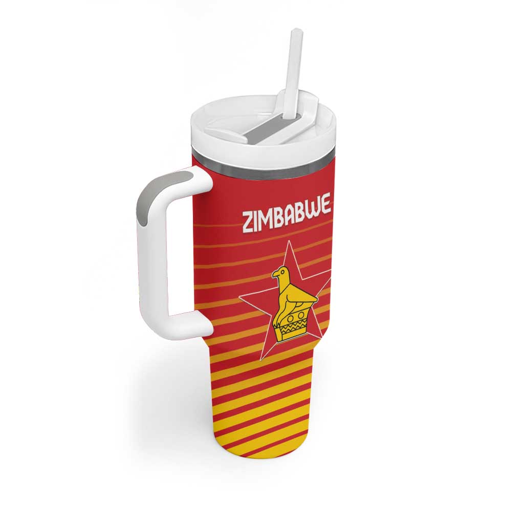 Custom Zimbabwe Cricket Tumbler With Handle Go Chevrons Go - Wonder Print Shop