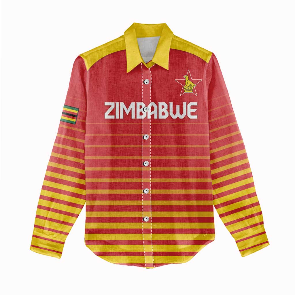 Custom Zimbabwe Cricket Women Casual Shirt Go Chevrons Go - Wonder Print Shop