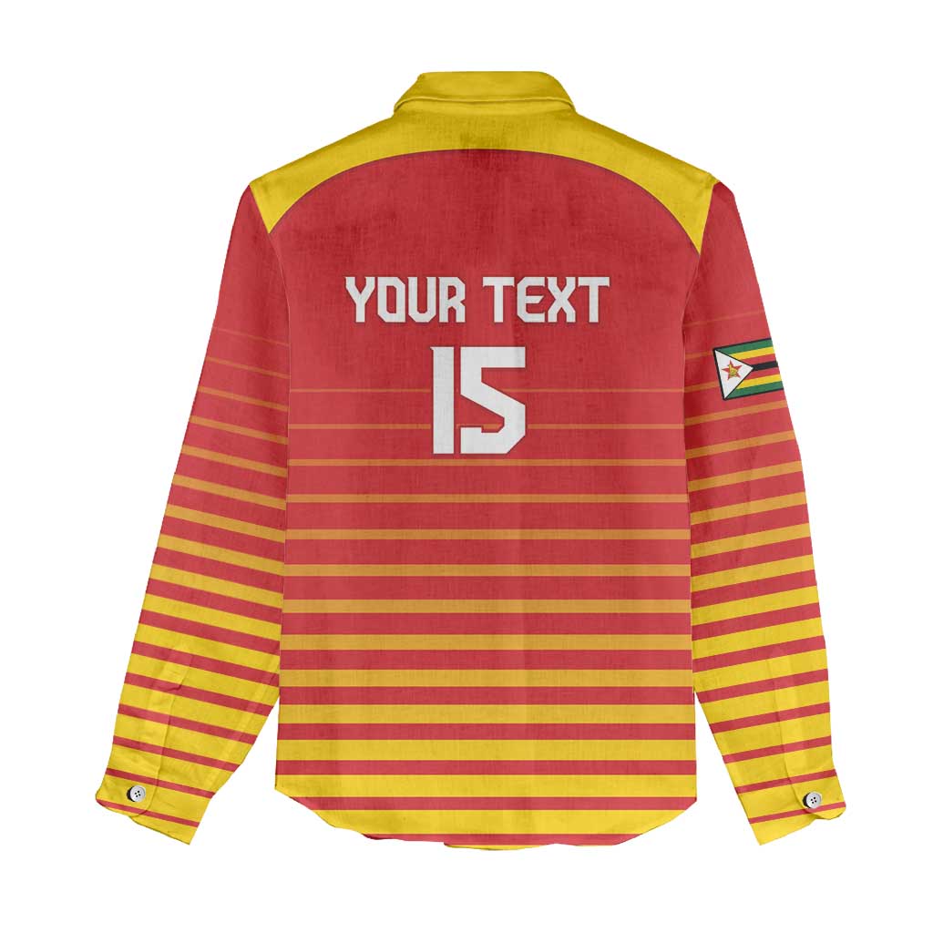 Custom Zimbabwe Cricket Women Casual Shirt Go Chevrons Go - Wonder Print Shop