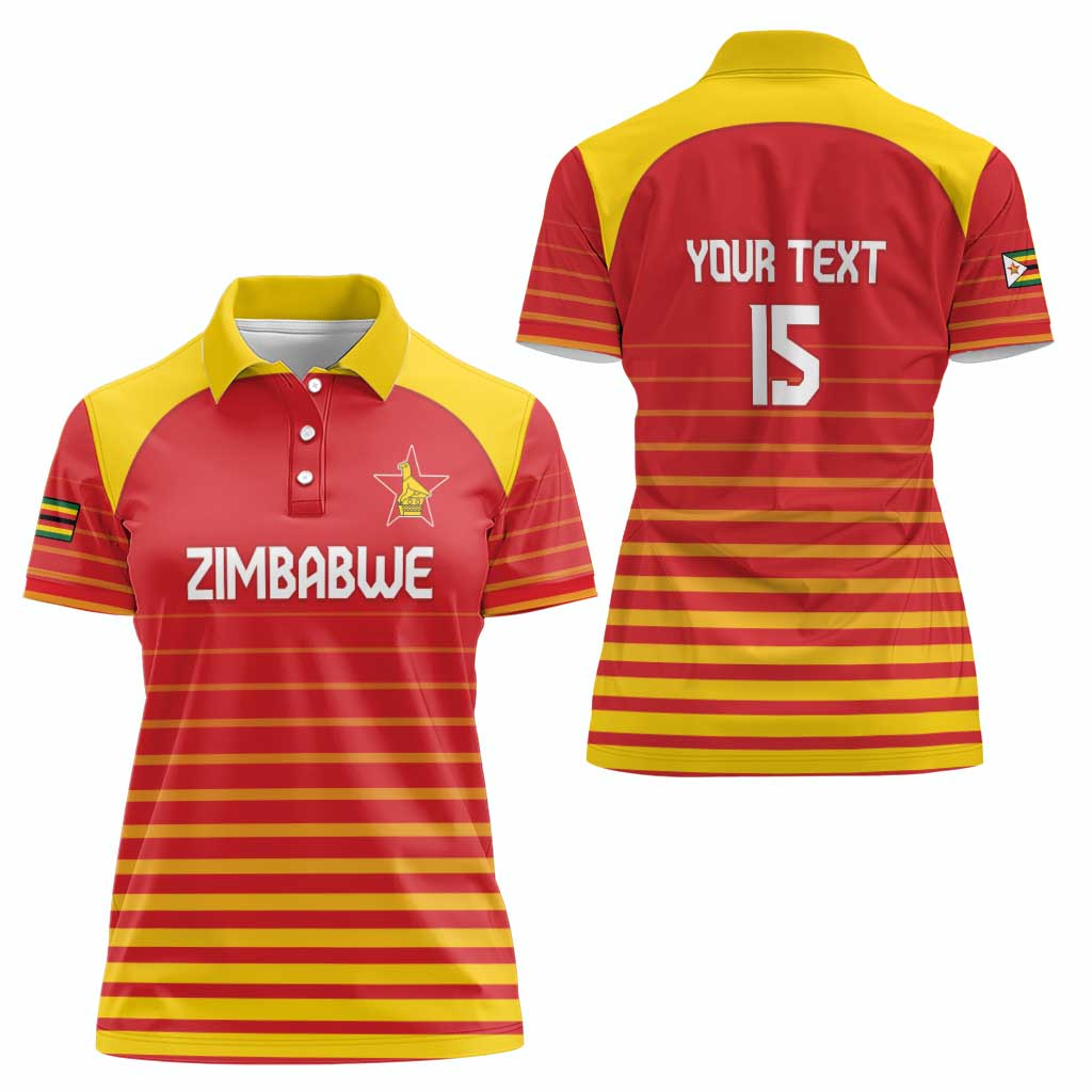 Custom Zimbabwe Cricket Women Polo Shirt Go Chevrons Go - Wonder Print Shop