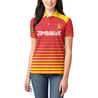 Custom Zimbabwe Cricket Women Polo Shirt Go Chevrons Go - Wonder Print Shop