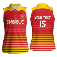 Custom Zimbabwe Cricket Women Sleeveless Polo Shirt Go Chevrons Go - Wonder Print Shop