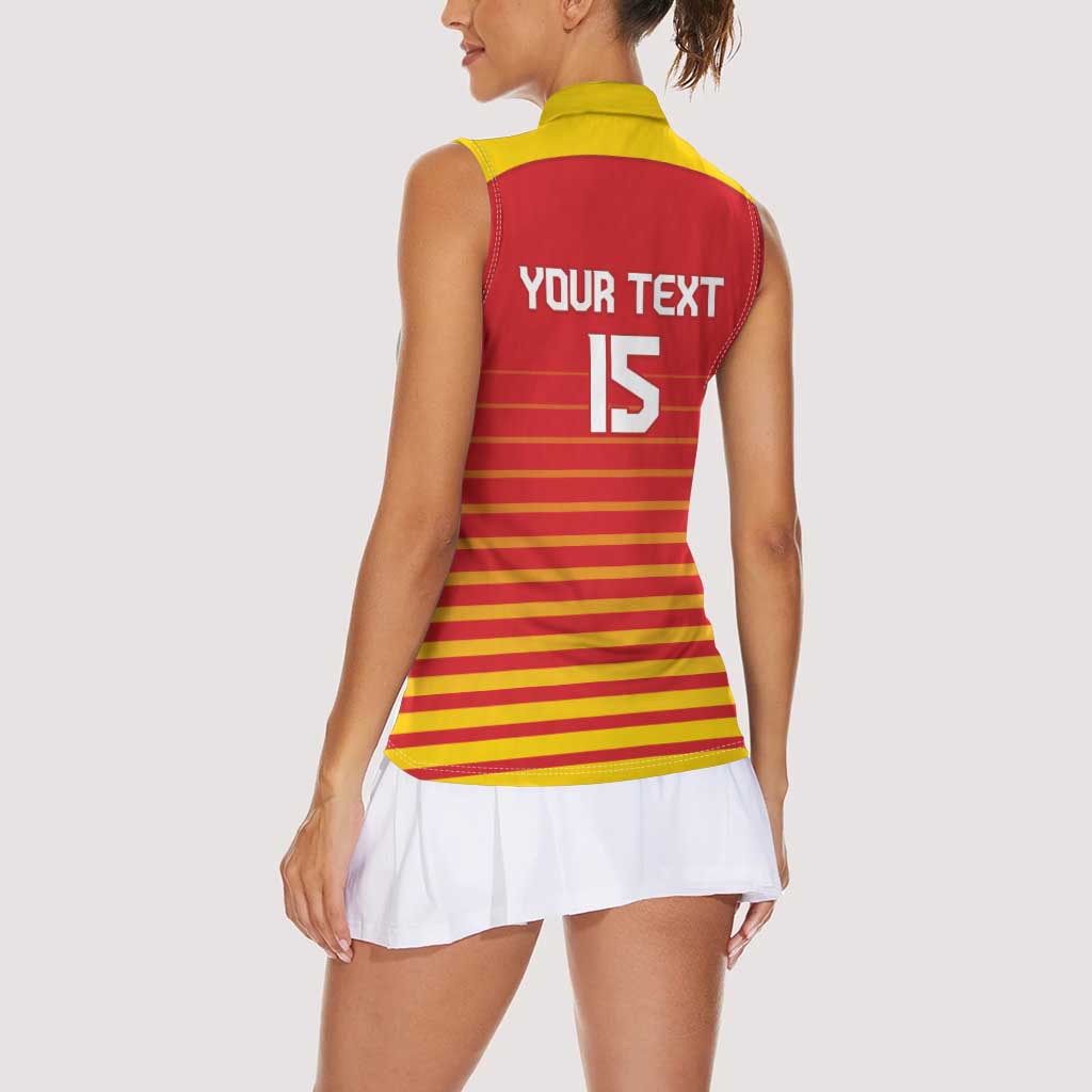 Custom Zimbabwe Cricket Women Sleeveless Polo Shirt Go Chevrons Go - Wonder Print Shop