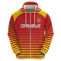 Custom Zimbabwe Cricket Zip Hoodie Go Chevrons Go - Wonder Print Shop
