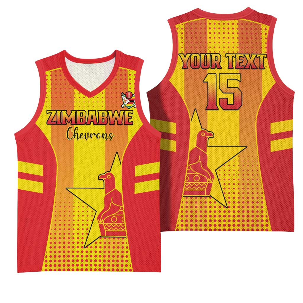 Custom Zimbabwe Cricket Basketball Jersey Go Champions - Wonder Print Shop