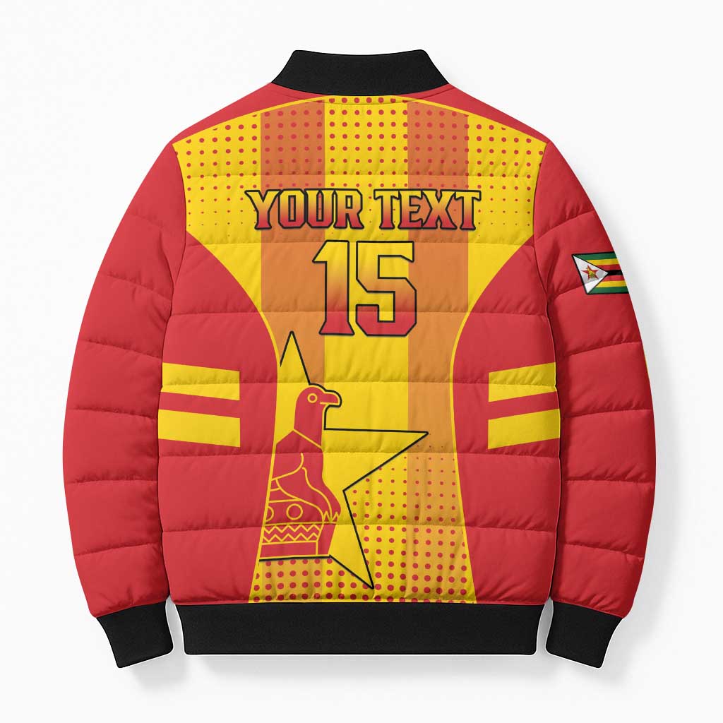 Custom Zimbabwe Cricket Bomber Puffer Jacket Go Champions - Wonder Print Shop