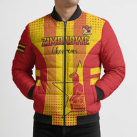 Custom Zimbabwe Cricket Bomber Puffer Jacket Go Champions - Wonder Print Shop