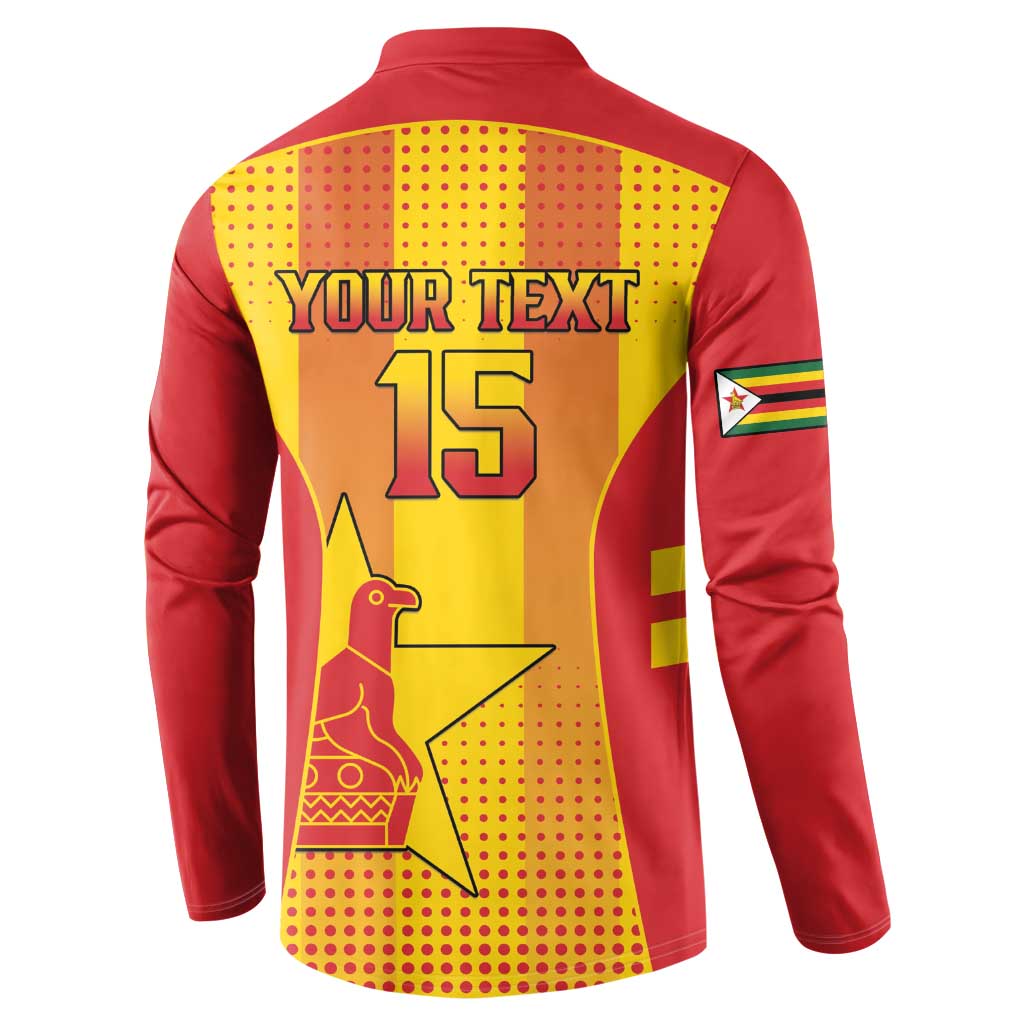 Custom Zimbabwe Cricket Button Sweatshirt Go Champions - Wonder Print Shop