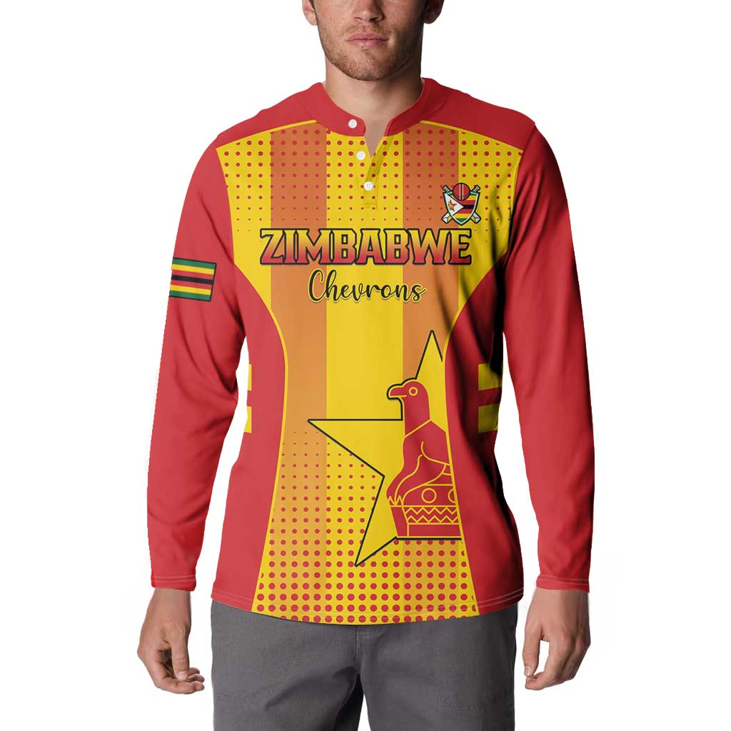 Custom Zimbabwe Cricket Button Sweatshirt Go Champions - Wonder Print Shop