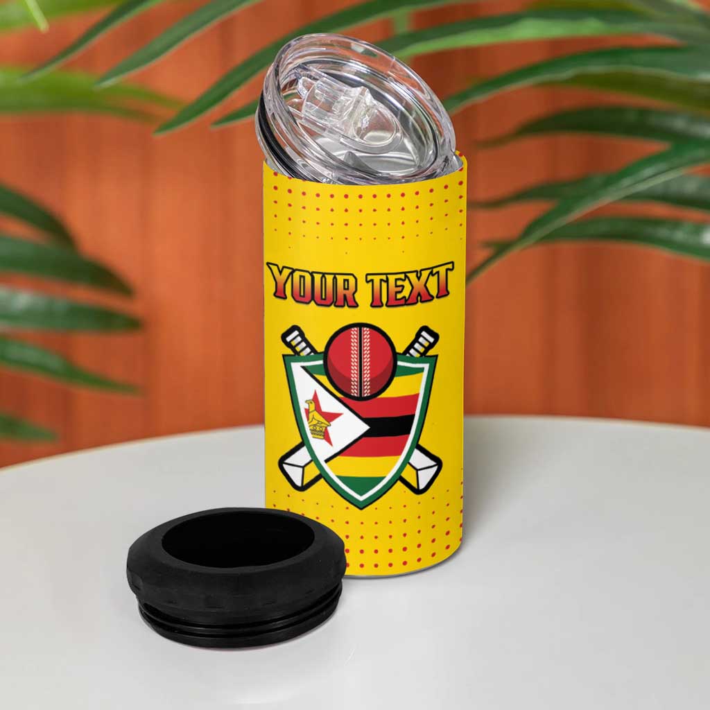 Custom Zimbabwe Cricket 4 in 1 Can Cooler Tumbler Go Champions - Wonder Print Shop