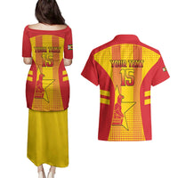Custom Zimbabwe Cricket Couples Matching Puletasi and Hawaiian Shirt Go Champions - Wonder Print Shop