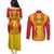 Custom Zimbabwe Cricket Couples Matching Puletasi and Long Sleeve Button Shirt Go Champions - Wonder Print Shop