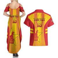 Custom Zimbabwe Cricket Couples Matching Summer Maxi Dress and Hawaiian Shirt Go Champions - Wonder Print Shop