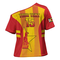Custom Zimbabwe Cricket Cross Shoulder Shirt Go Champions - Wonder Print Shop