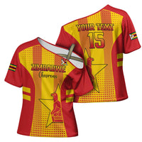 Custom Zimbabwe Cricket Cross Shoulder Shirt Go Champions - Wonder Print Shop