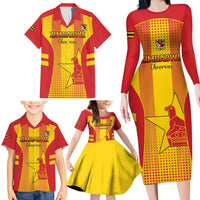 Custom Zimbabwe Cricket Family Matching Long Sleeve Bodycon Dress and Hawaiian Shirt Go Champions - Wonder Print Shop