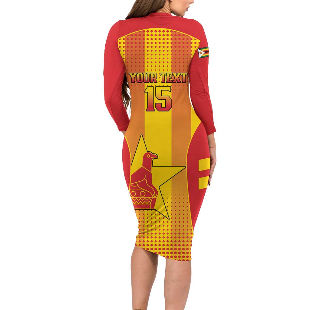 Custom Zimbabwe Cricket Family Matching Long Sleeve Bodycon Dress and Hawaiian Shirt Go Champions - Wonder Print Shop