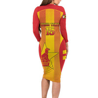 Custom Zimbabwe Cricket Family Matching Long Sleeve Bodycon Dress and Hawaiian Shirt Go Champions - Wonder Print Shop