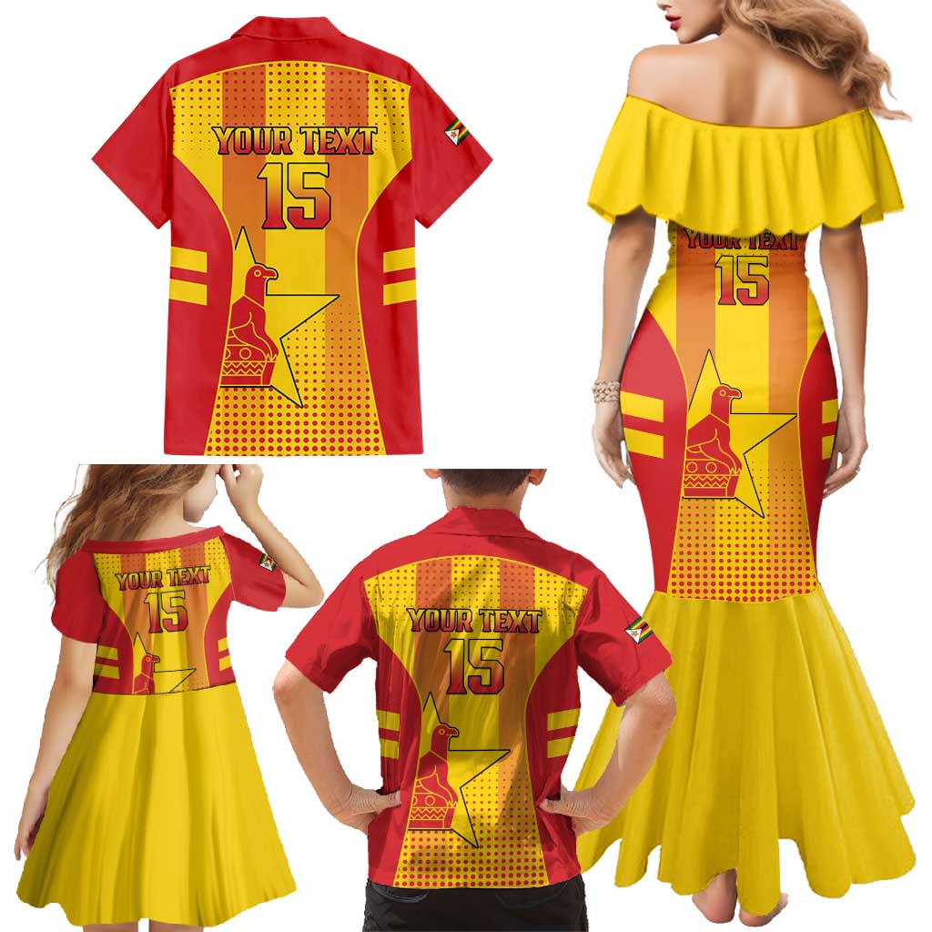 Custom Zimbabwe Cricket Family Matching Mermaid Dress and Hawaiian Shirt Go Champions - Wonder Print Shop