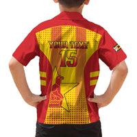 Custom Zimbabwe Cricket Family Matching Off The Shoulder Long Sleeve Dress and Hawaiian Shirt Go Champions - Wonder Print Shop