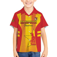 Custom Zimbabwe Cricket Family Matching Off Shoulder Maxi Dress and Hawaiian Shirt Go Champions - Wonder Print Shop