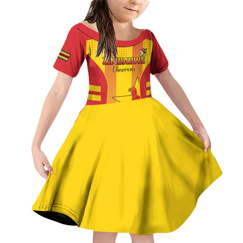 Custom Zimbabwe Cricket Family Matching Off Shoulder Short Dress and Hawaiian Shirt Go Champions - Wonder Print Shop