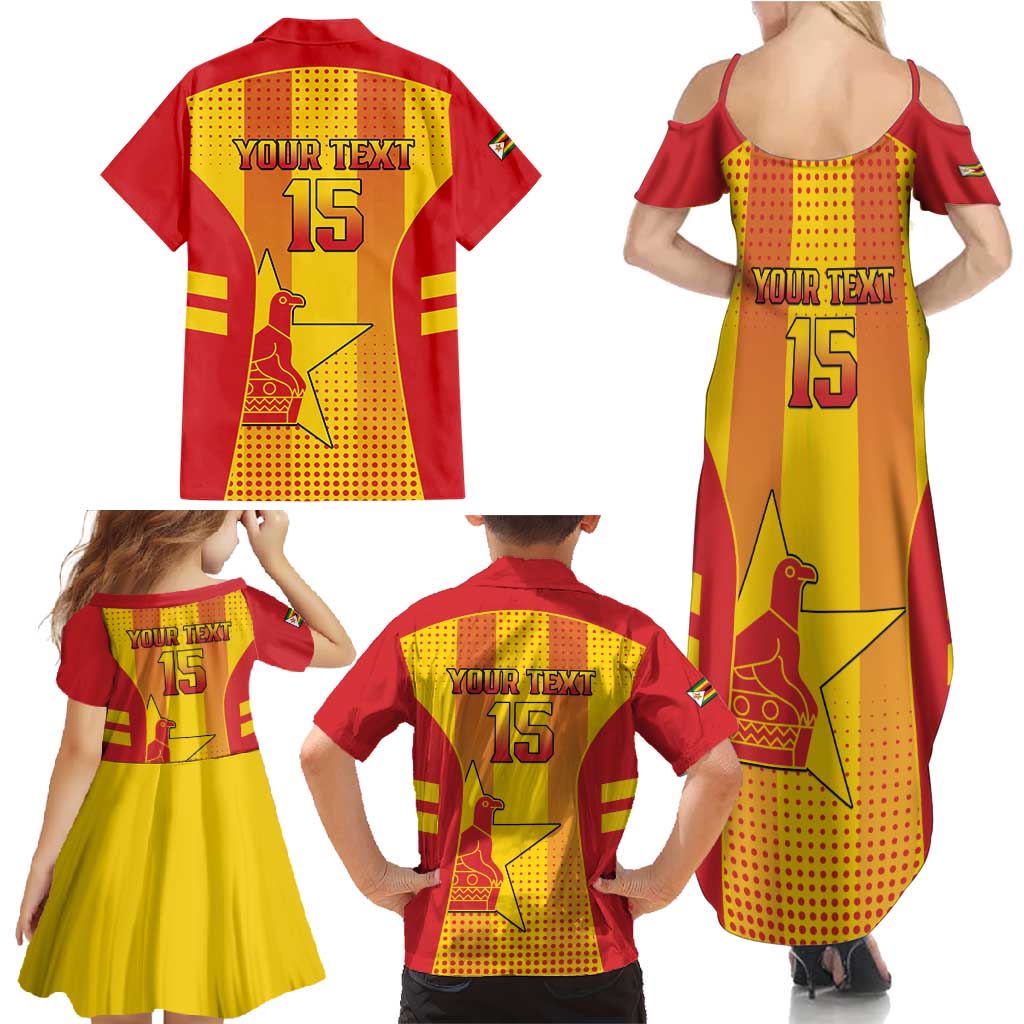 Custom Zimbabwe Cricket Family Matching Summer Maxi Dress and Hawaiian Shirt Go Champions - Wonder Print Shop