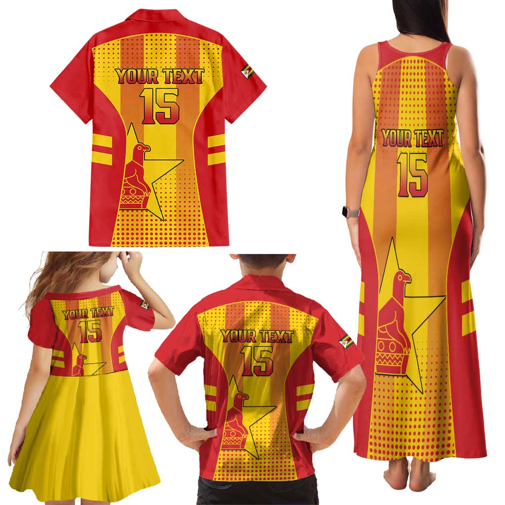 Custom Zimbabwe Cricket Family Matching Tank Maxi Dress and Hawaiian Shirt Go Champions - Wonder Print Shop