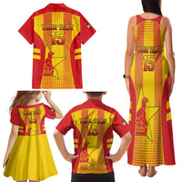 Custom Zimbabwe Cricket Family Matching Tank Maxi Dress and Hawaiian Shirt Go Champions - Wonder Print Shop