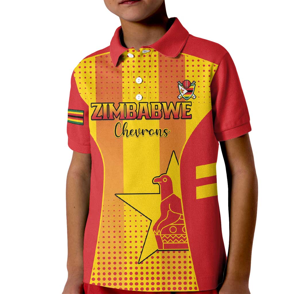 Custom Zimbabwe Cricket Kid Polo Shirt Go Champions - Wonder Print Shop