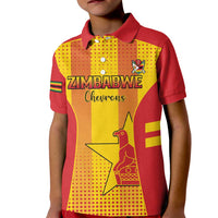 Custom Zimbabwe Cricket Kid Polo Shirt Go Champions - Wonder Print Shop