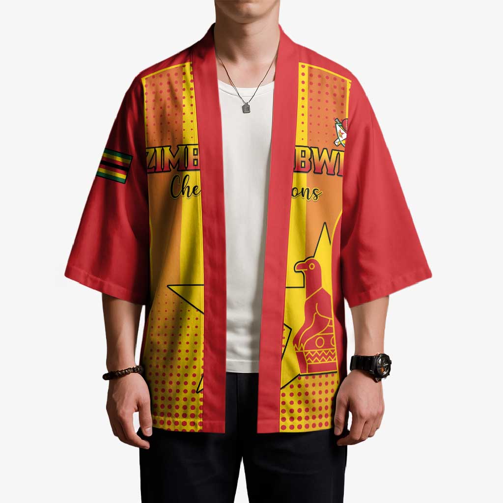 Custom Zimbabwe Cricket Kimono Go Champions - Wonder Print Shop