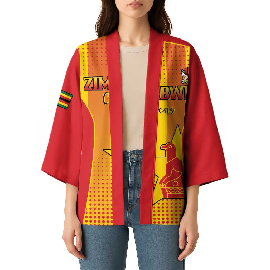 Custom Zimbabwe Cricket Kimono Go Champions - Wonder Print Shop