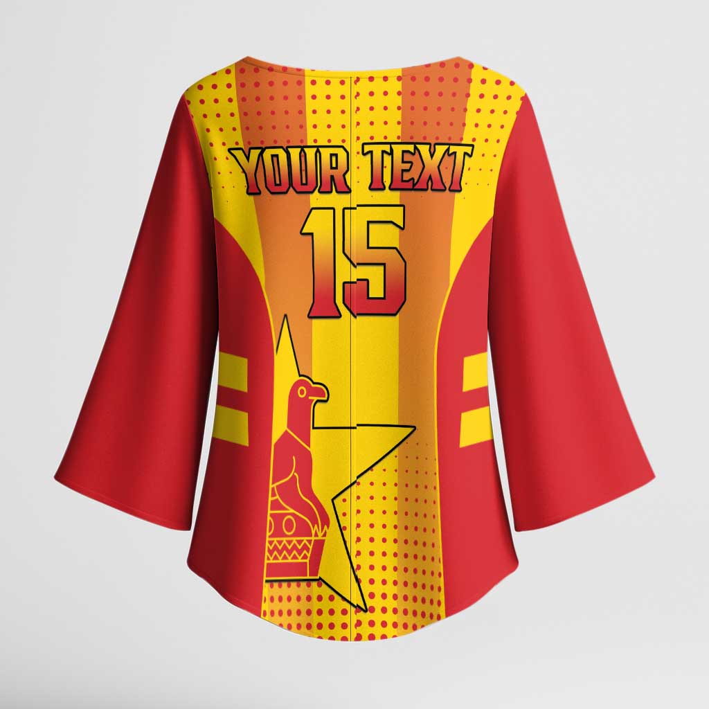 Custom Zimbabwe Cricket Kimono Sleeve Blouse Go Champions - Wonder Print Shop
