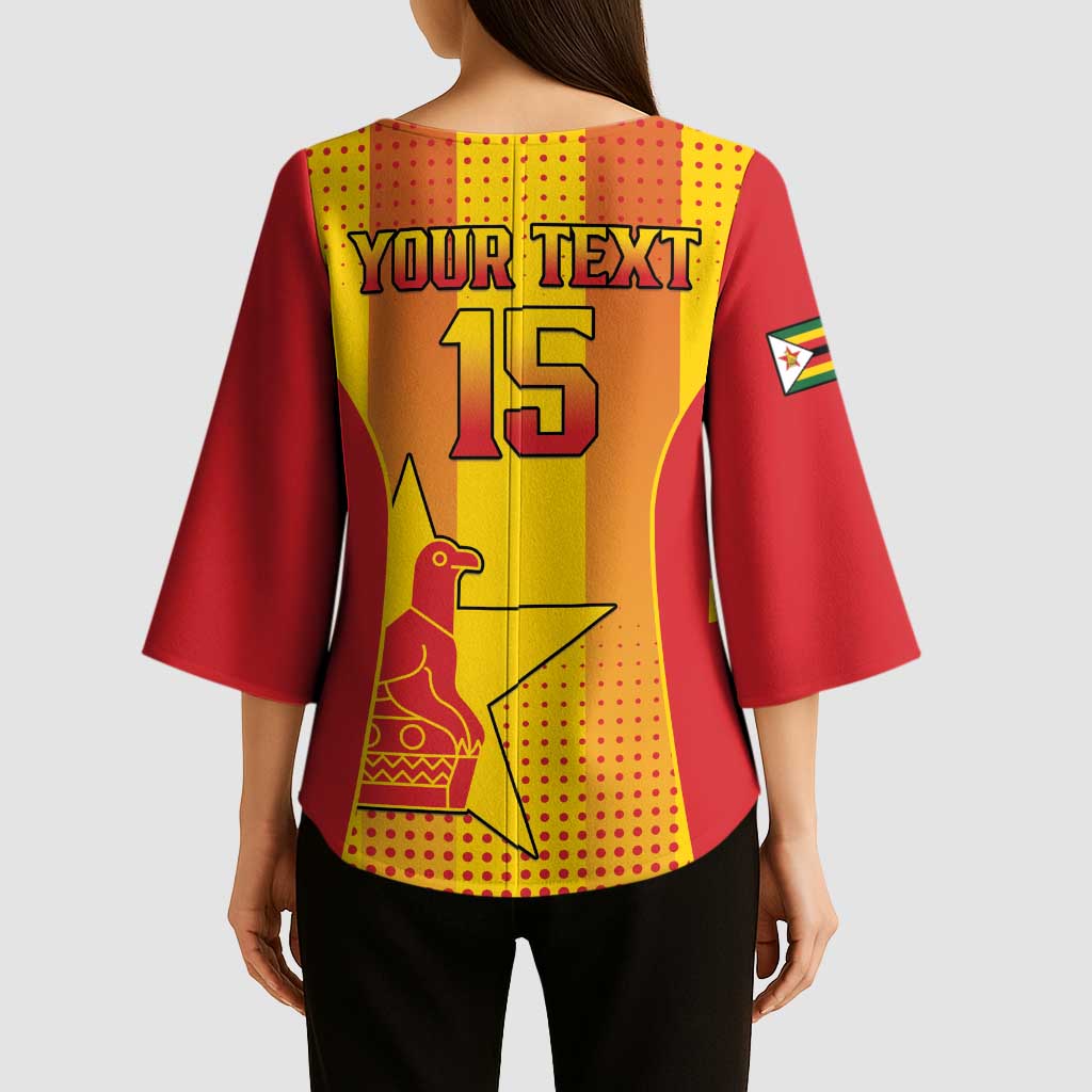 Custom Zimbabwe Cricket Kimono Sleeve Blouse Go Champions - Wonder Print Shop