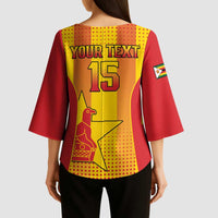 Custom Zimbabwe Cricket Kimono Sleeve Blouse Go Champions - Wonder Print Shop