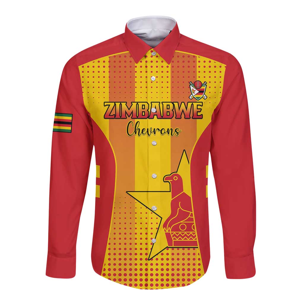 Custom Zimbabwe Cricket Long Sleeve Button Shirt Go Champions - Wonder Print Shop