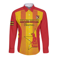 Custom Zimbabwe Cricket Long Sleeve Button Shirt Go Champions - Wonder Print Shop