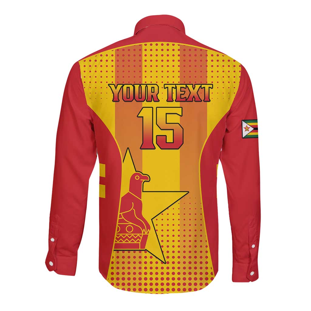 Custom Zimbabwe Cricket Long Sleeve Button Shirt Go Champions - Wonder Print Shop
