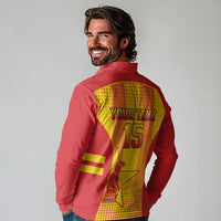 Custom Zimbabwe Cricket Long Sleeve Polo Shirt Go Champions - Wonder Print Shop
