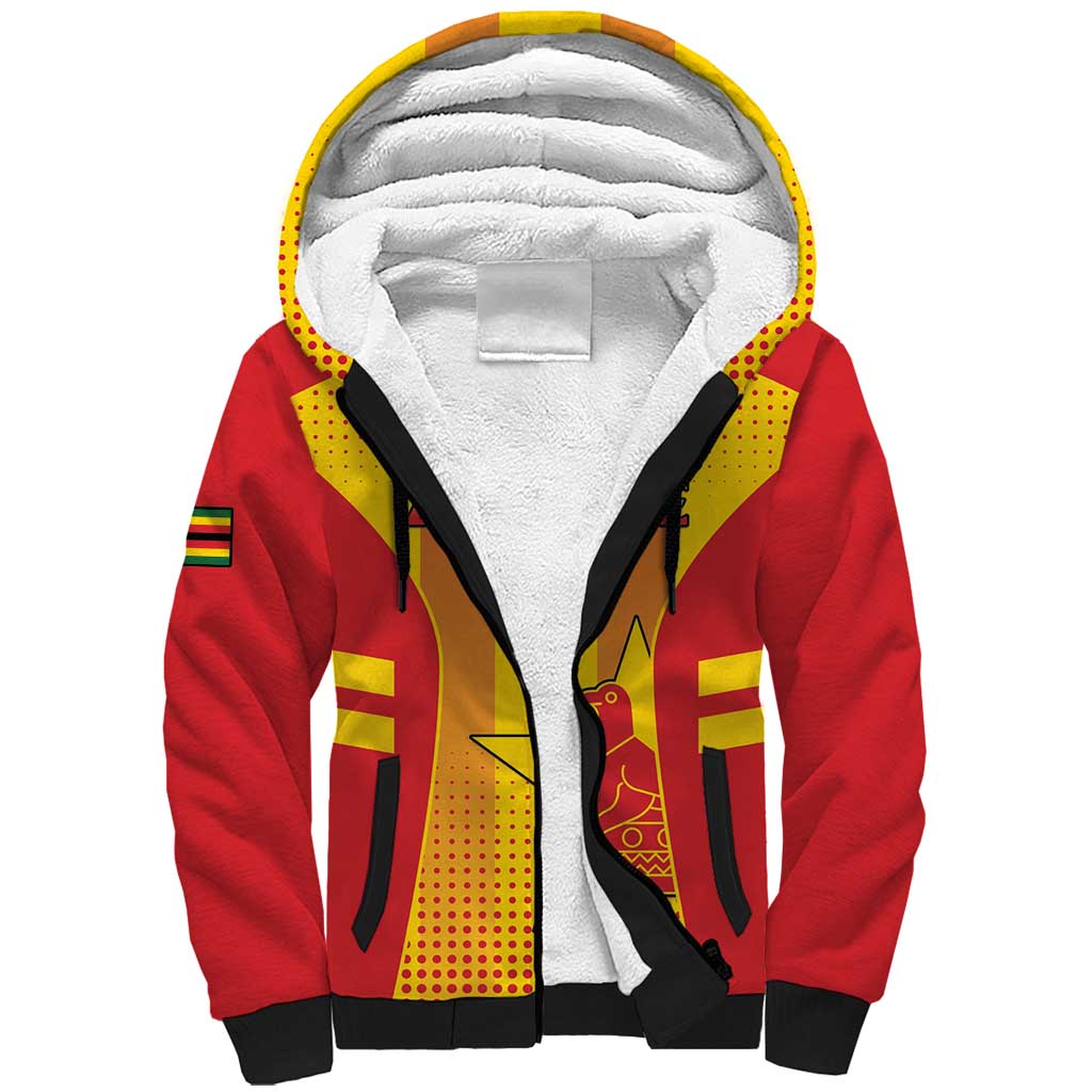 Custom Zimbabwe Cricket Sherpa Hoodie Go Champions - Wonder Print Shop