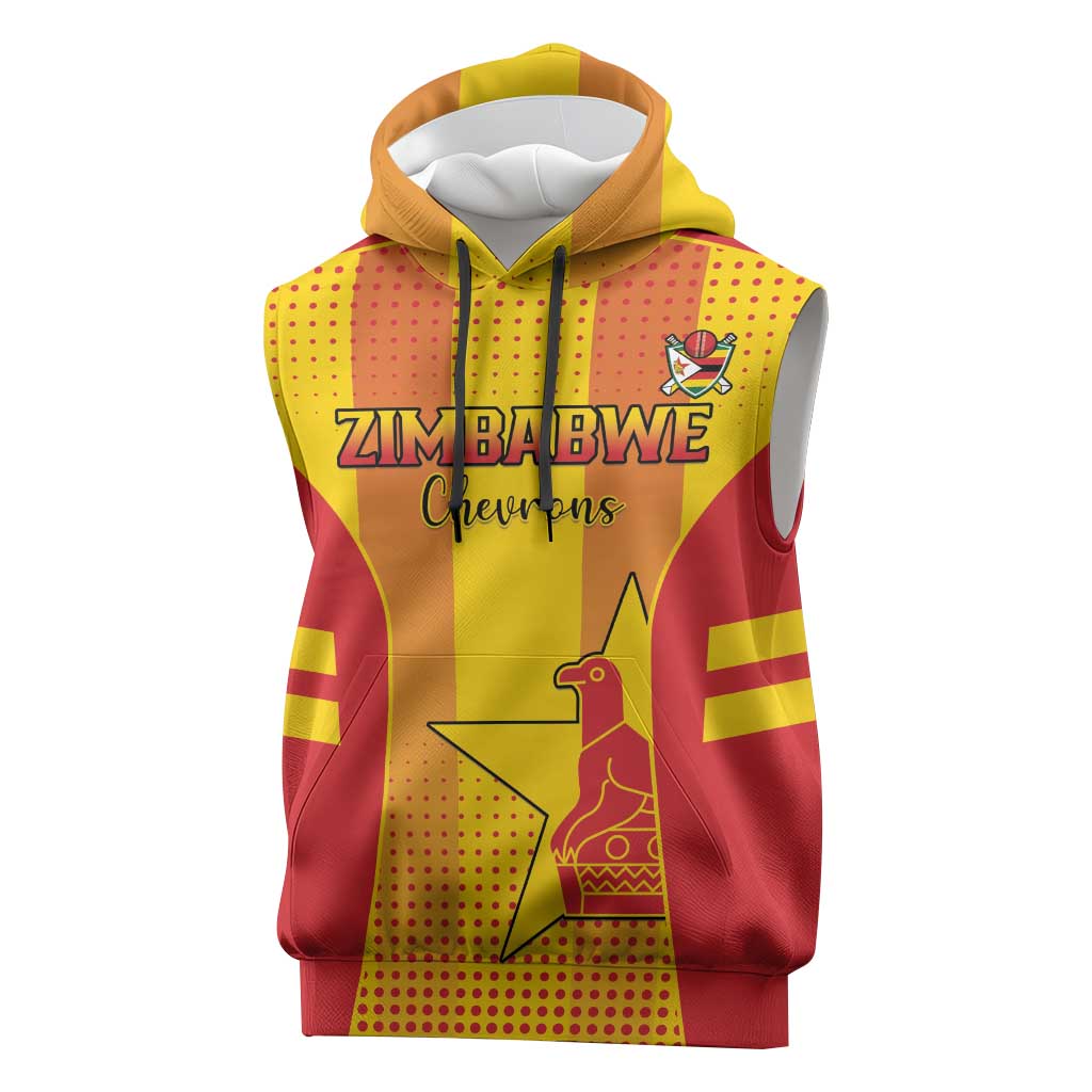 Custom Zimbabwe Cricket Sleeveless Hoodie Go Champions - Wonder Print Shop