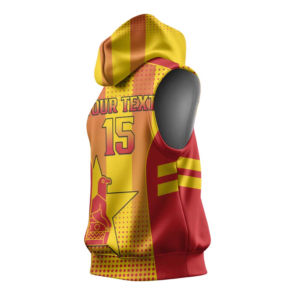 Custom Zimbabwe Cricket Sleeveless Hoodie Go Champions - Wonder Print Shop