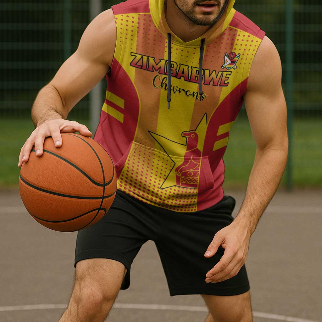 Custom Zimbabwe Cricket Sleeveless Hoodie Go Champions - Wonder Print Shop
