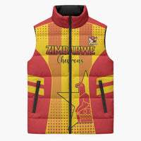 Custom Zimbabwe Cricket Sleeveless Puffer Jacket Go Champions - Wonder Print Shop