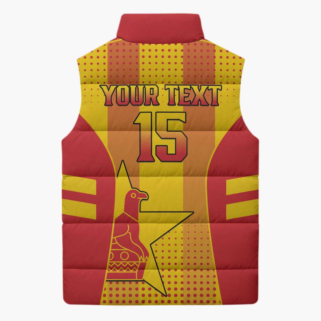 Custom Zimbabwe Cricket Sleeveless Puffer Jacket Go Champions - Wonder Print Shop