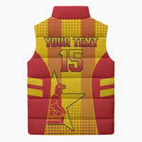 Custom Zimbabwe Cricket Sleeveless Puffer Jacket Go Champions - Wonder Print Shop