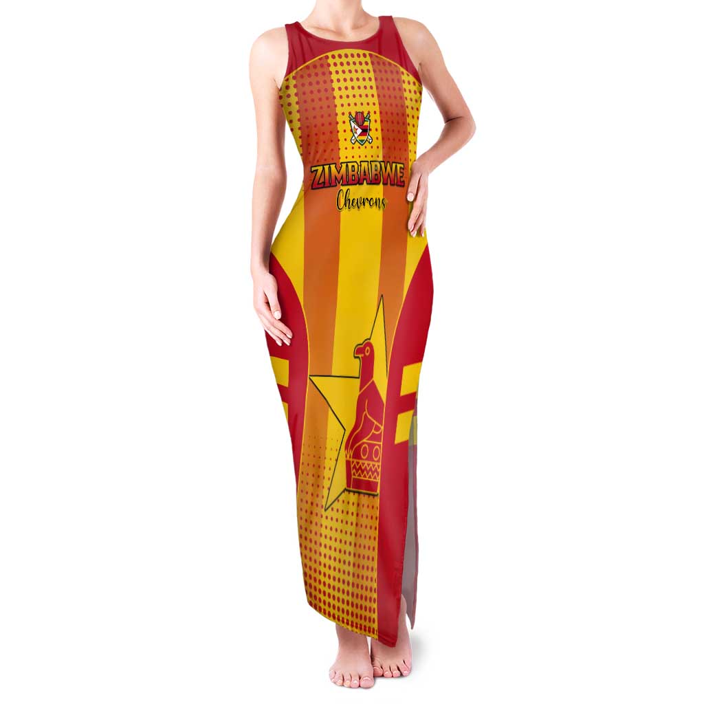 Custom Zimbabwe Cricket Tank Maxi Dress Go Champions - Wonder Print Shop