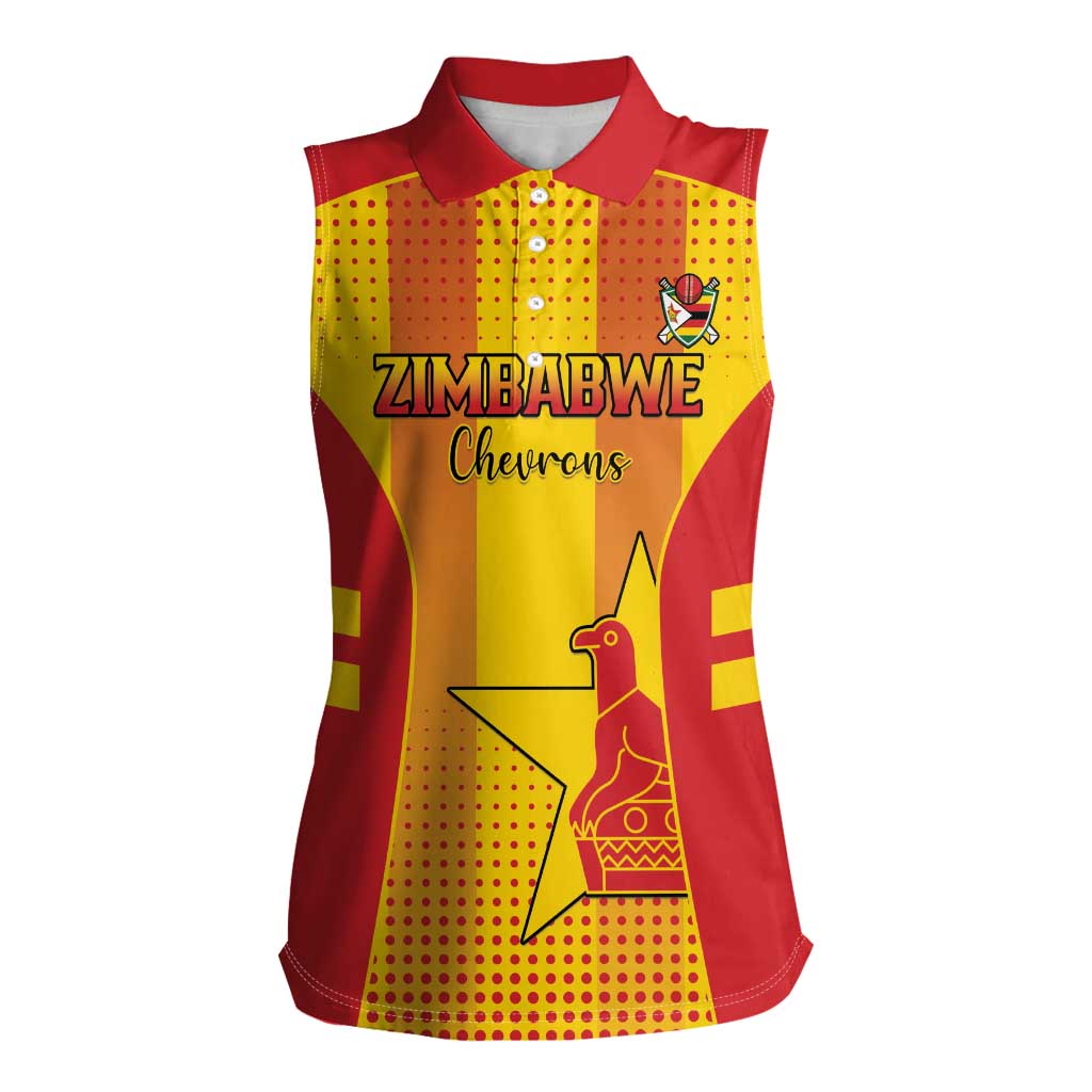 Custom Zimbabwe Cricket Women Sleeveless Polo Shirt Go Champions - Wonder Print Shop